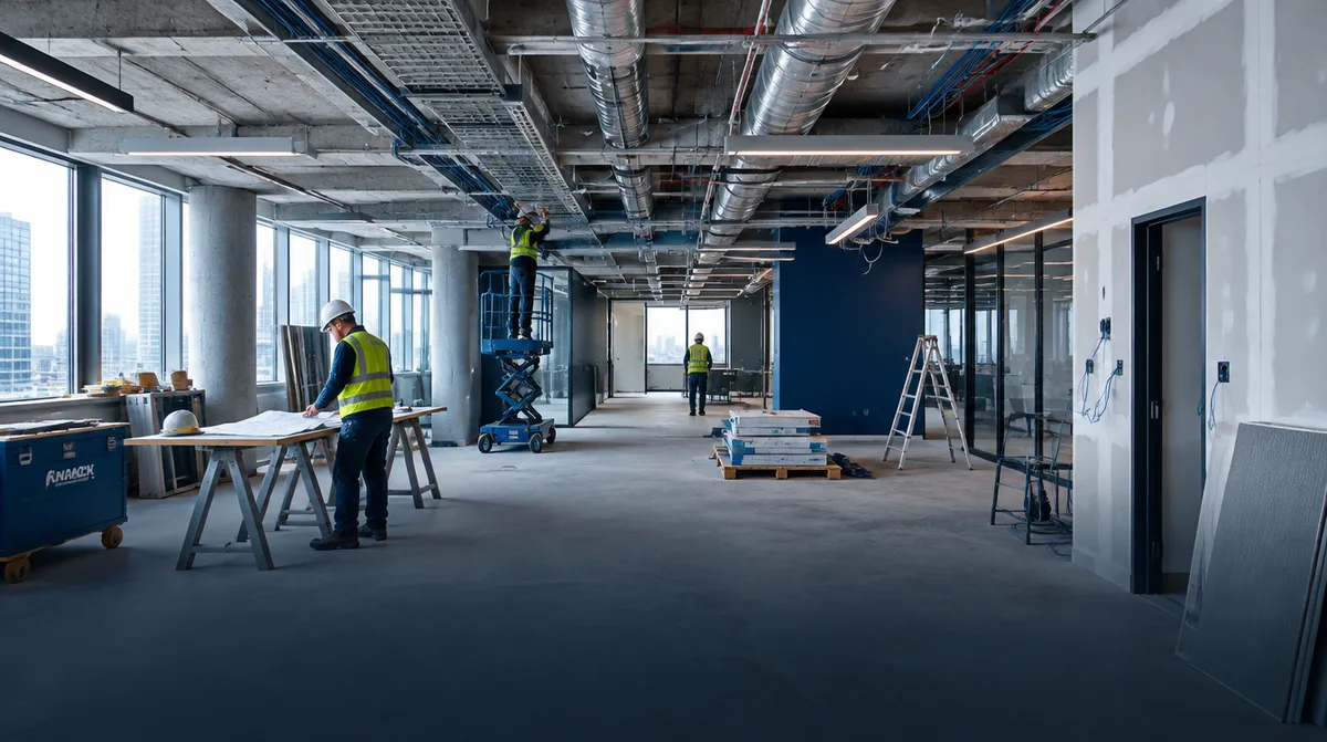 Pavimento corporativo em obra de retrofit